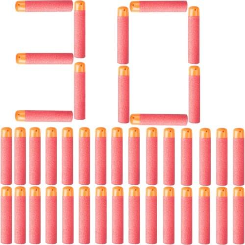 30Pcs Mega for Nerf 9.5cm Red Sniper Rifle Darts Bullets Mega Foam Refill Darts Big Hole Head Bullets for N-Strike Mega Series