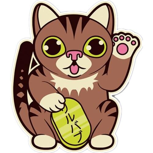 S40224# Various Sizes PVC Decal JDM Cute Cat Greeting Car Sticker Waterproof on Bumper Rear Window Laptop Refrigerator Toilet