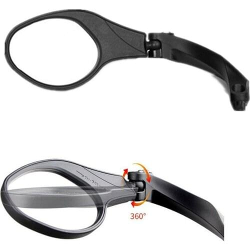 Foldable Bicycle Handlebar Reflector Rear View Mirror Mountain Bike Electrical Bike Scooter Wide-Range Adjustable Angles Mirror