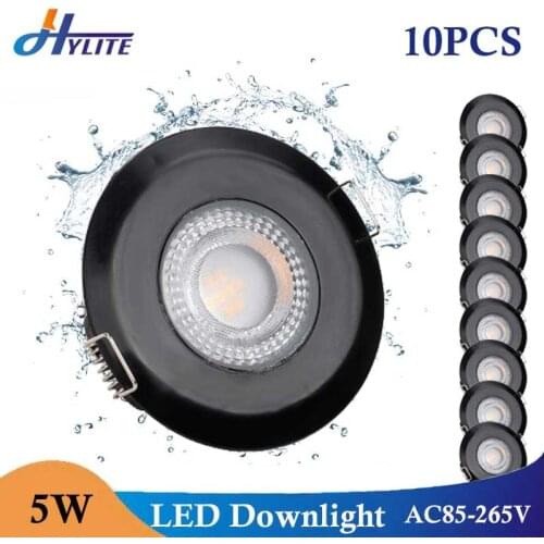 5W LED Waterproof Downlight 10 PCS Dimmable Driveless Ultra Thin Ceiling Round Lamp Indoor Bathroom AC 85-265V IP44 Spot Bulb