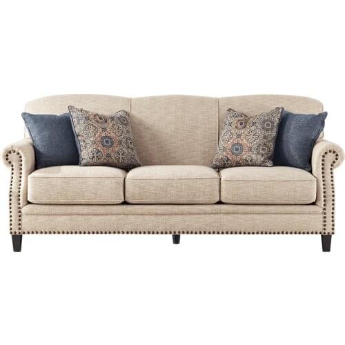 American country cloth sofa pastoral living room European retro solid wood sofa small family furniture