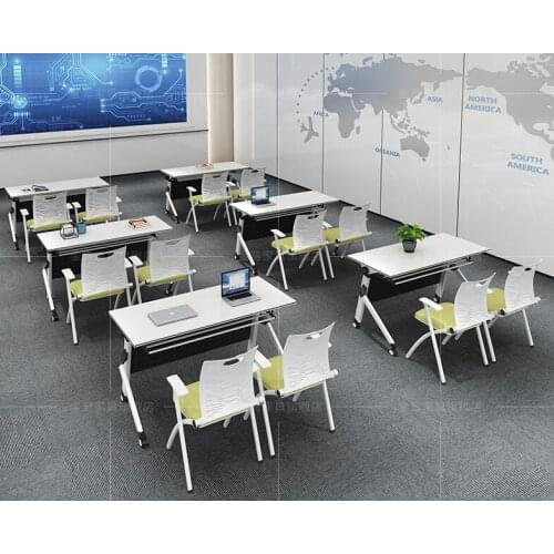 Training desk and chair combination mobile desk long table educational institution splicing conference table folding training de