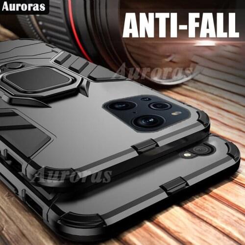 Auroras Shockproof Armor Case For OPPO Find X3 Lite Case Finger Ring Magnetism Holder Case For OPPO Find X3 Pro Find X3 NEO