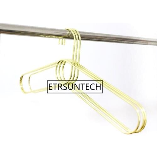 30pcs Cloth Hanger Durable Metal Iron Closet Adult Shirt Coat Clothing Gold Hanger Storage Rack Wardrobe Space Saver