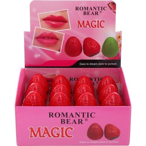 1 PC Cute Strawberry Moisturizing Makeup Lip Balm Remove Lip Lines Lip Gloss Cosmetic Lip Color Lipstick Lip Care TSLM1