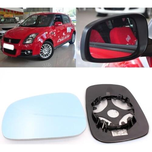 For Suzuki Swifts Car Side View Door Wide-angle Rearview Mirror Blue Glass With Base Heated 2pcs