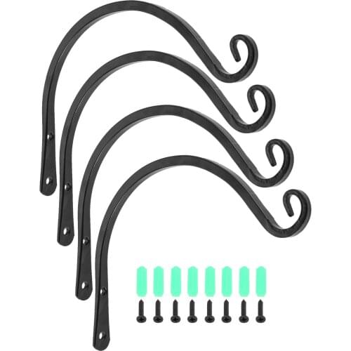 4/2/1 PC Iron Hook Lantern Plant Flower Pot Bracket Wrought 8 inch Garden Decoration Wall Hanging Hook Hanger Rack Wall Decor