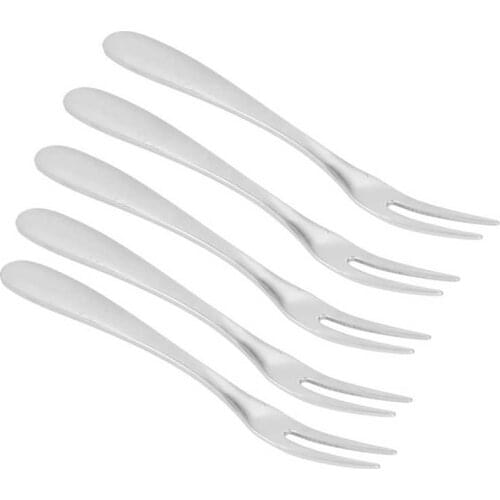 Kitchen Fork 5 Pcs Stainless Steel Fruit Fork Multi Purpose Dessert Fork with Handle for Party Fork Tableware Health and Safety