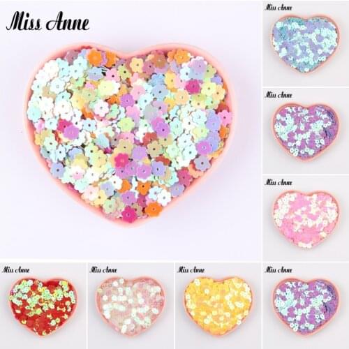 1600pcs Plum Blossom Sequins 6mm Flower Pailettes 20g/lot AB Color for Women Crafts Sequins Cucito Sewing Lentejuelas