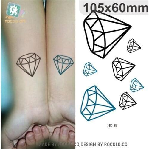 Body Art waterproof temporary tattoos for men women simple 3d diamond design flash tattoo sticker Free Shipping HC1019