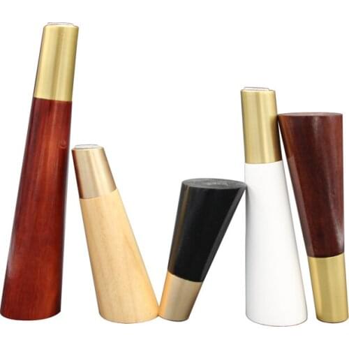 Wood Legs Furniture Foot Tilt Style Cabinet Leg with Ferrule Sofa TV Shoes Cabinet Holder Wooden Support For Cupboard Dresser