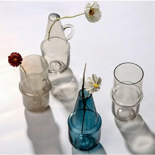 Geometric Glass Vase Home Decor Home Flower Pots Decorative Living Room Decoration Modern Tabletop Desk Vase Terrarium Decor