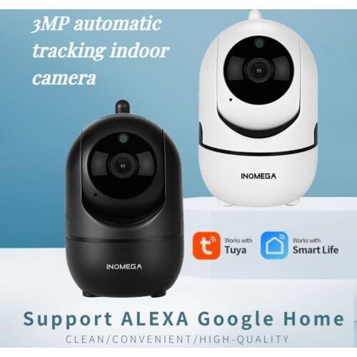INQMEGA 3MP TUYA Camera Auto Tracking Smart Voice ALEXA Full Color Day and Night Support Google Home Home Safety Baby Care