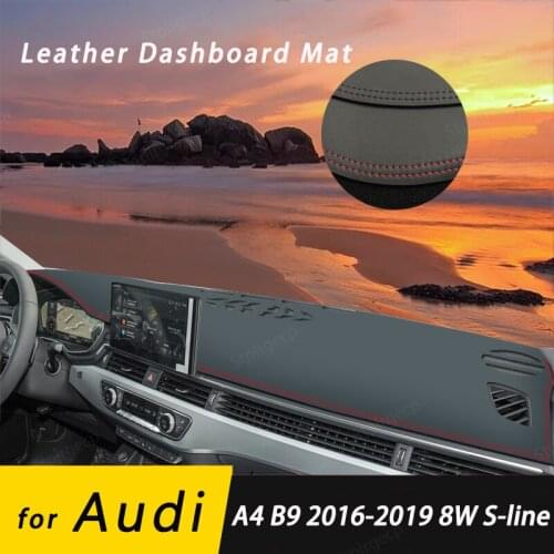 For Audi A4 B9 2016-2019 8W S-line Leather Anti-Slip Mat Dashboard Cover Pad Sunshade Dashmat Protect Carpet Accessories