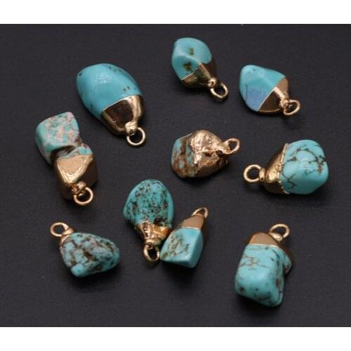Natural semi-precious stones pendant Blue stone exquisite Pendant for jewelry making DIY necklace bracelet earrings accessories