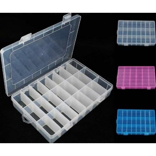 Hot Sale! Large Sundries Assort Collect Box 24 Grid Collection Box Components Storage Plastic Box