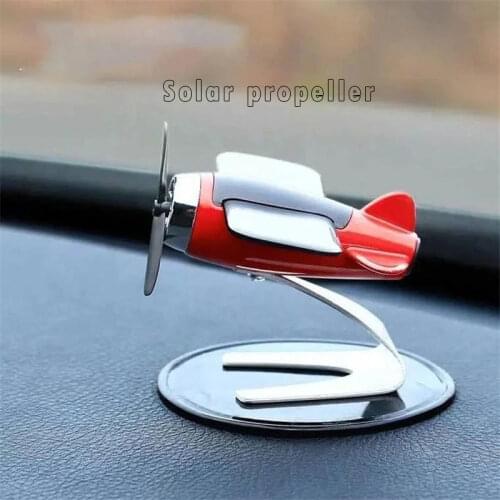 Solar Airplane Model Aroma Diffuser Car Center Console Decoration Air Freshener Dashboard Perfume Interior Ornament Accessories