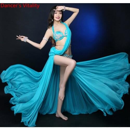 New Professional Customize High Quality Women Bellydance Costume Bright yarn Costume Set of 3pcs/set