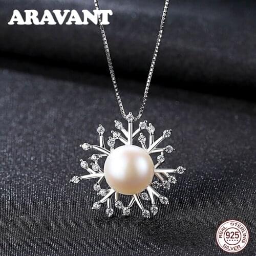 925 Sterling Silver Tree Of Life Clear Zircon Natural Freshwater Pearl Necklaces For Women Pearl Jewelry Gifts