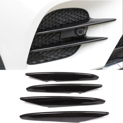 Carbon Fiber Car front fog lamp front intake grille blade trim strip For Mercedes Benz GLC Class X253 2017 2018 Accessories