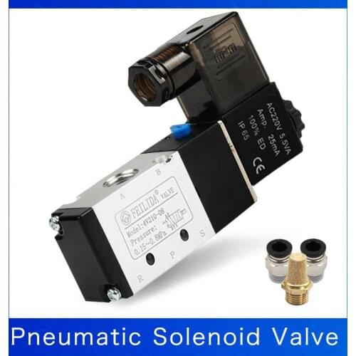 Pneumatic Fittings 3 Way 2 Position Port 1/4" Air Control Solenoid Valve 3V210-08 DC12V DC24V AC110V AC220V Muffler