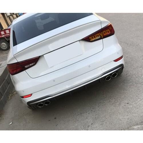 Suitable for Aoa3 14-19 Refitted and Upgraded S3 Rs3 Four Out Lip Tail Throat Car Small Surrounded Back Skirt Carbon Fiber