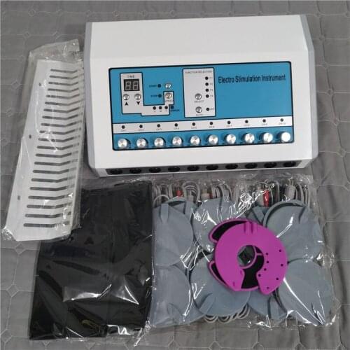 Portable Electric muscle stimulatior electrode body stimulation EMS Russian Wave TENS Therapy Massage Machine