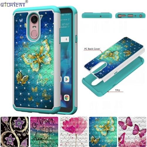 Rugged hybrid armor Case LG Stylo 4 Q Stylus Plus Bumper Cover LG Stylo4 LMQ710NAW Q710MS Shiny Diamond Fitted Cases Phone Funda
