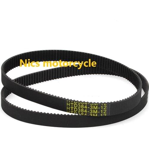 A pair HTD 384-3M-12 Transmission belt Small childrens toy electric scooter drive belt toothed belt