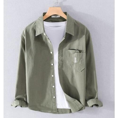 2021 Spring and autumn casual long-sleeved cotton shirt men simple and comfortable brand shirts for men top camisa chemise