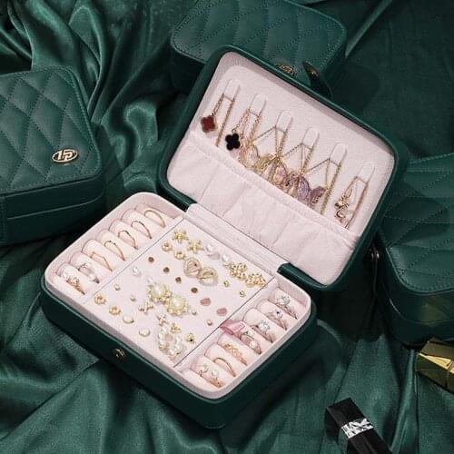 New Leather Jewelry Box Display High Quality Fashion Design Ring Case Gift Choice Love Factory Sale For Woman make up organizer