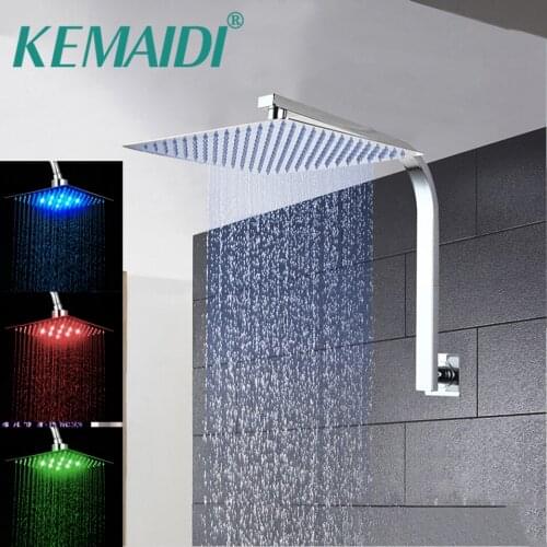KEMAIDI 8"12"16" Bathroom Shower Faucet Set Ultra-thin Panel Wall Mounted Rainfall Head Mixer Waterfall Rain Bathroom Faucets