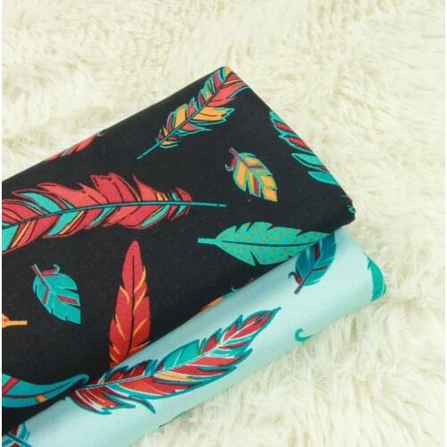 High quality pure cotton fabrics Feather printing quilting fabric Handmade DIY patchwork dress baby clothes fabric