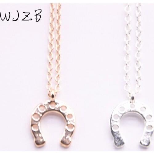 WJZB Fashion horseshoe pendant necklace The lovely horseshoe shape necklace of popular animal series for women