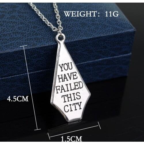 Movie Arrow Jewelry YOU HAVE FAILED THIE CITY Letters Necklace for Woman Man Accessories Chain Choker Necklace