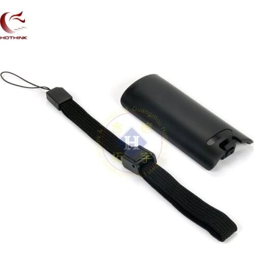 HOTHINK New Replacement black battery cover cap door + Wrist Strap Hand Strap for WII WII U WIIU Remote controller