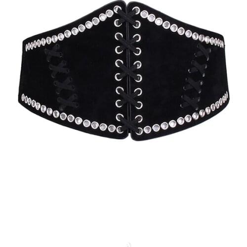 Angry Snake Women Belt Solid Color belt Black Looser Waist Belt High Waist High Quality Rivet Snap-fastener Belt For Women