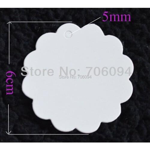 1000PCS 6cm white Round DIY Blank Hang Tag Gift tag,white gift hang tag/lable custom logo tag need extra cost