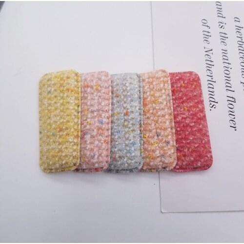 20Pcs/Lot 7*3CM Felt Square BB Hair Clip Cover Padded Appliques Without Clip for DIY handmade Hair clip Accessories