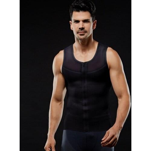 2021 Men Waist Trainer Vest for Weightloss Hot Neoprene Corset Body Shaper Zipper Shapewear Slimming Belt Belly Men