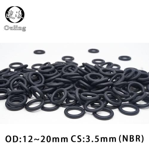 50PCS/lot Rubber Ring NBR Sealing O-Ring CS3.5mm OD12/13/14/15/17/16/18/19/20mm O Ring Seal Gasket Sealing Washer Oil Ring