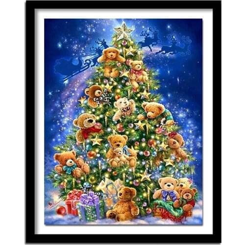 5D DIY Diamond Painting "Christmas Bear" Embroidery Full Square Diamond Cross Stitch Rhinestone Painting Home Decor Gift