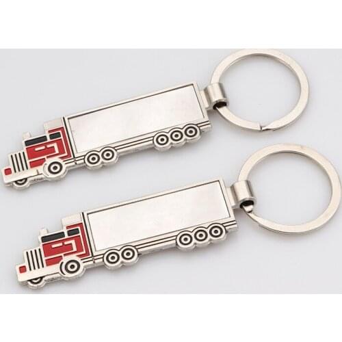 FREE shipping by FEDEX 100pcs/lot New Design Zinc Alloy Truck Keychains Metal Truck Keyrings Truck Key Chains Gifts