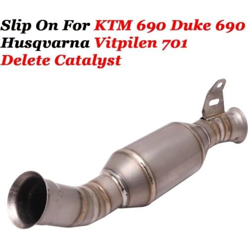 For 690 Duke 690 Titanium Alloy Motorcycle Exhaust Escape Modified Slip On Mid Link Pipe Catalyst Delete Eliminator Enhanced