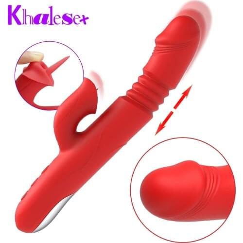 Heating Dildo vibrator Rotate and expand Vagina Massager Woman Masturbation flexibleTongue Double Vibrators Oral Sex Erotic toys