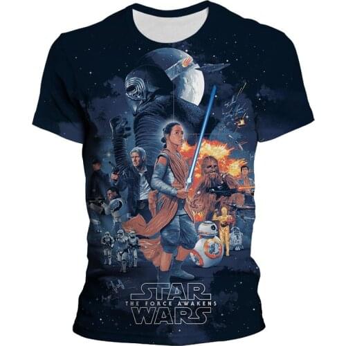 Disney Star Wars The Force Awakens T shirt New Fashion Summer Comfortable Breathable 3D Print graphic t shirts Mens boy t-shirt
