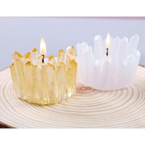 Stone Candle Holder Silicone Mold For DIY Uv Expoy Manual Mirror Storage Box Silicone Mold For Resin