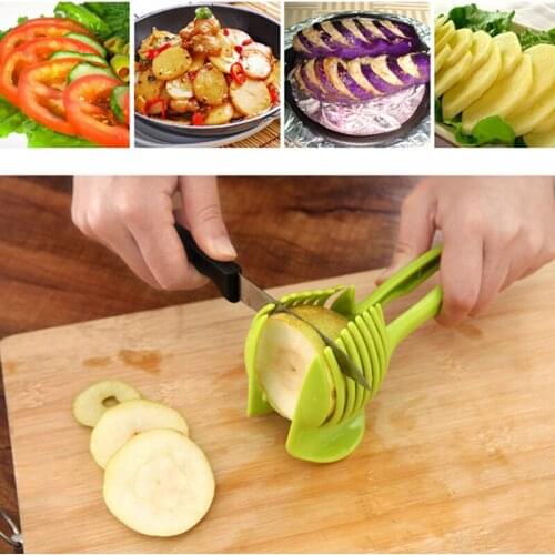 Kitchen Bread Clip Tomato Slicer Fruit and Vegetable Cutter Cutting Potatoes Apples Creative Gadgets