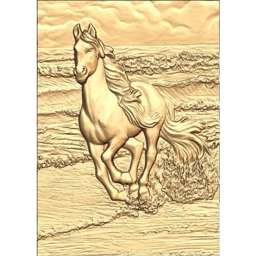 Horse 3d model relief in STL format for CNC 3D relief carving engraving Digital file