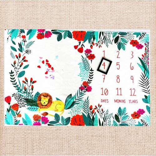Lychee Creative Leo Milestone Blanket Monthly Growth Blanket Photography Props Background Blanket